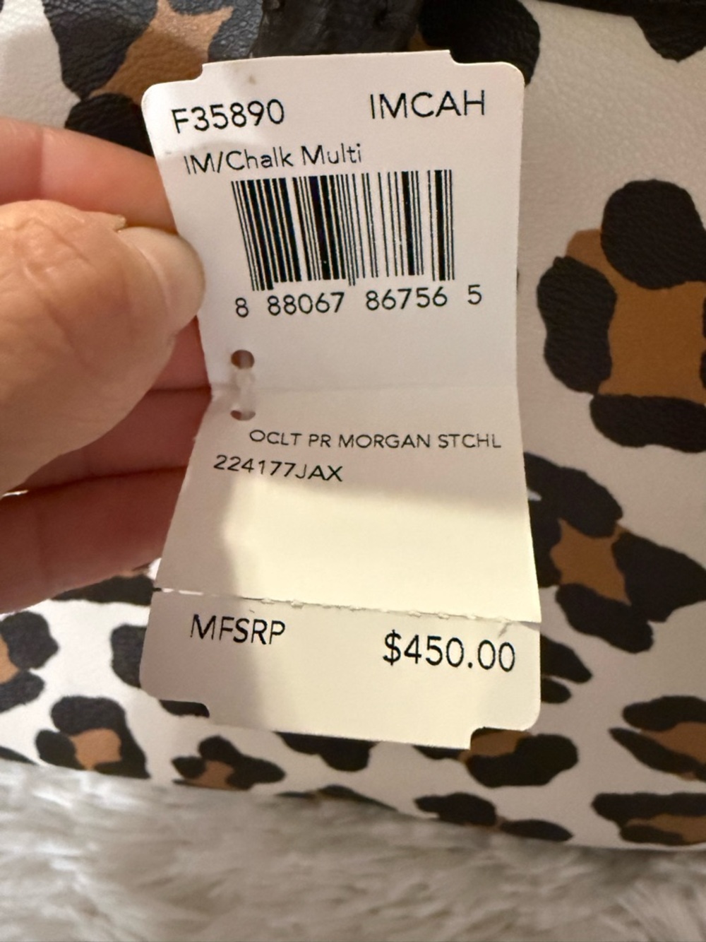 Coach Morgan Satchel Leopard Print Chalk Multi Crossbody Bag F35890 NWT - Picture 2 of 8